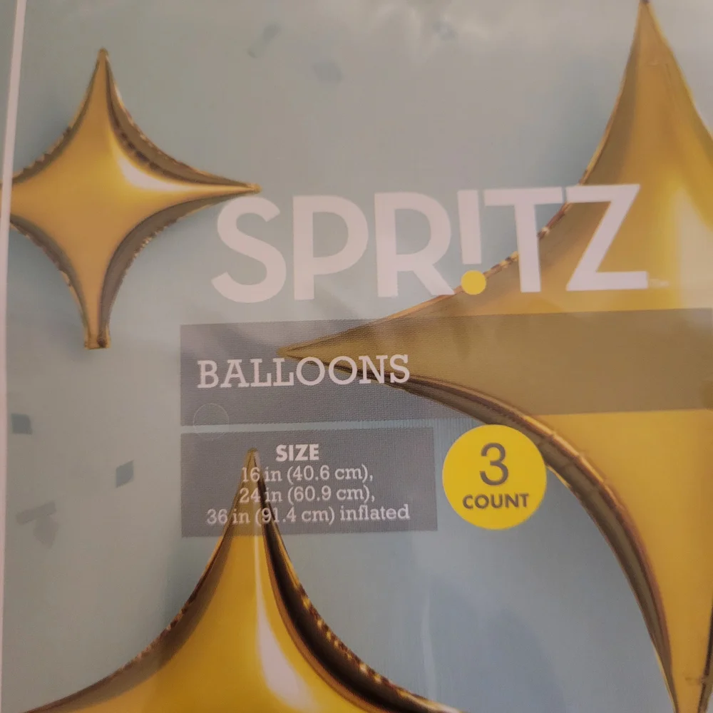 Spritz Gold Star Balloons Kit - 3 Kits Included